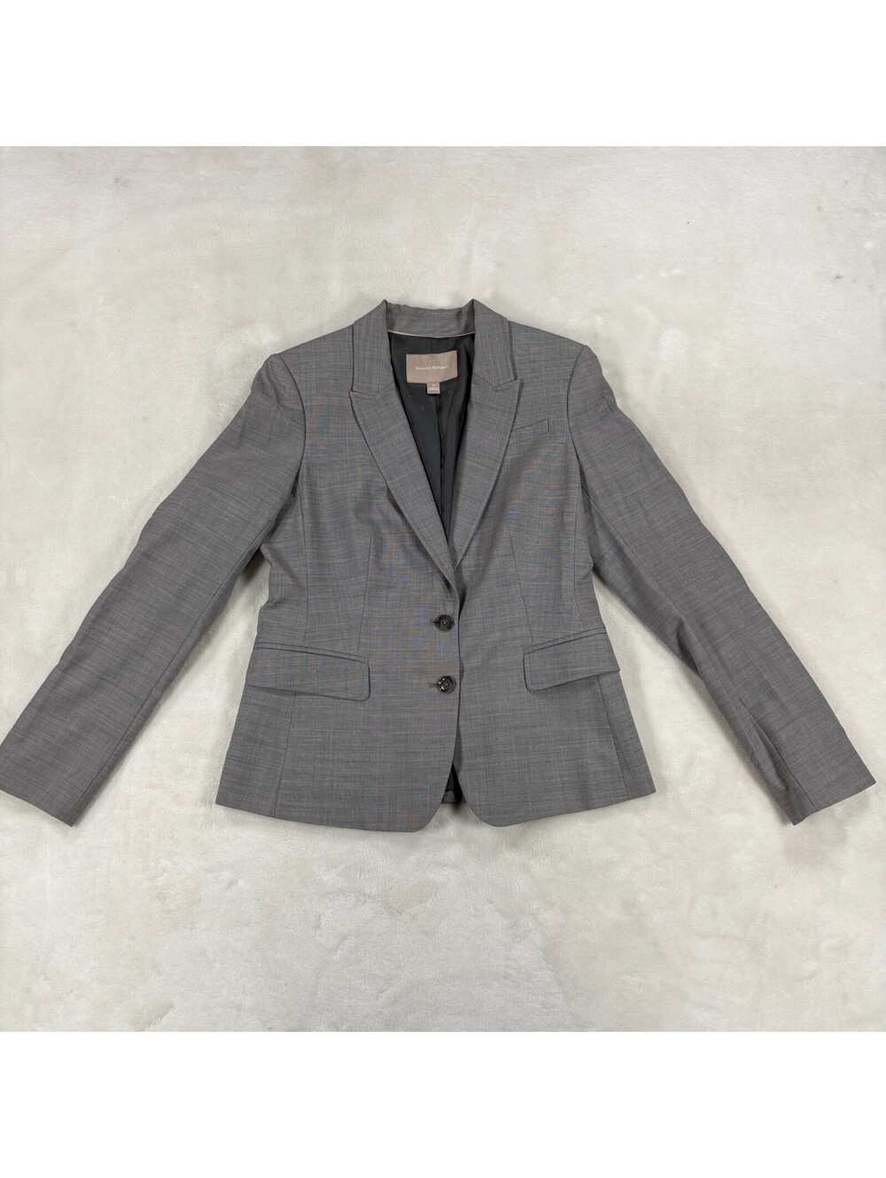 Banana Republic Blazer Womens 10 Gray Plaid Lined Career Jacket